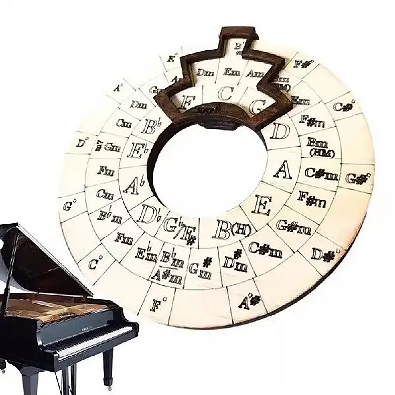 Wooden Circle Of Fifths Chord Wheel For Guitar Players Mridangam