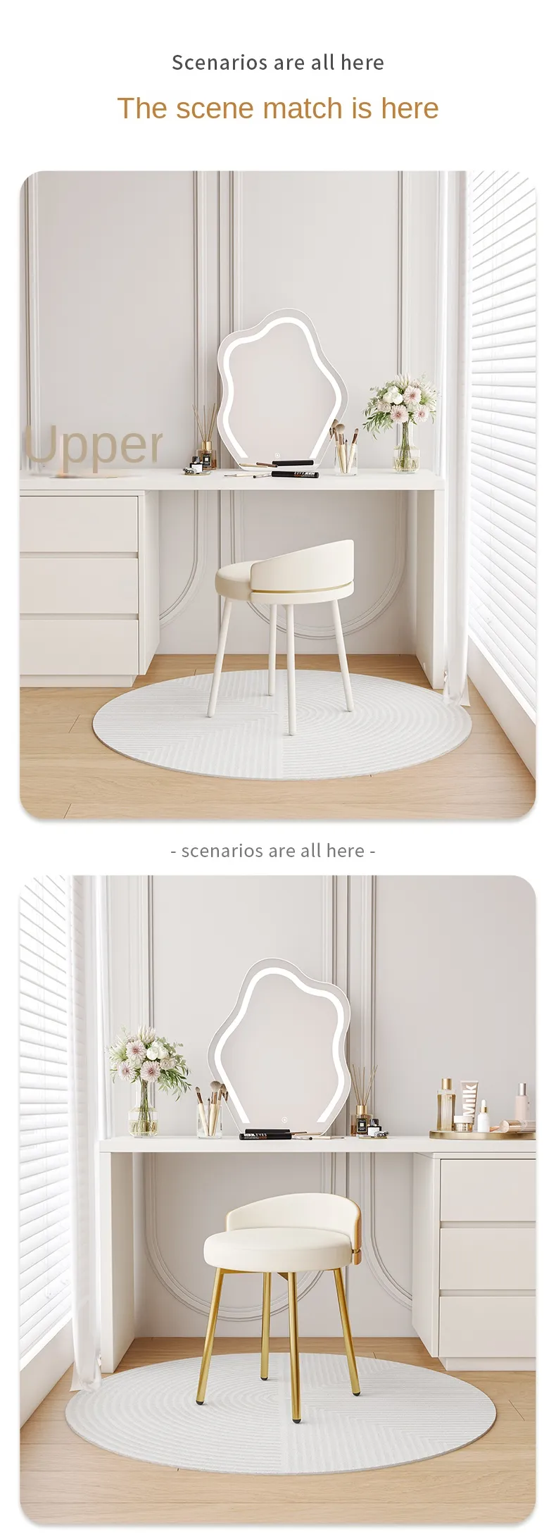 Distocramento: Banca De Vaidade Moderna De Luxo Leve, Estofamento De Creme  De Pelúcia, Banquinho De Unha De Cadeira De Maquiagem Doméstica, Ideal Para  Móveis De Quarto Ou Vaidade De $3.549,51 | DHgate, image size:790x2178