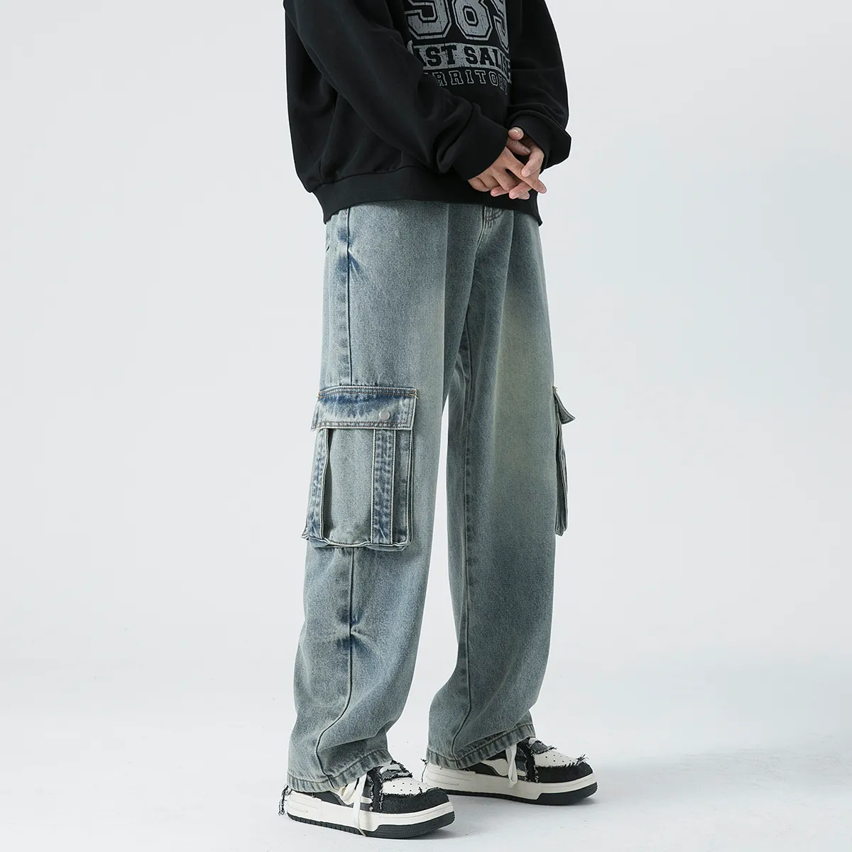 セール商品が満載 Vintage American Baggy Cargo baggy jeans for Men - Wide-Leg Clothing