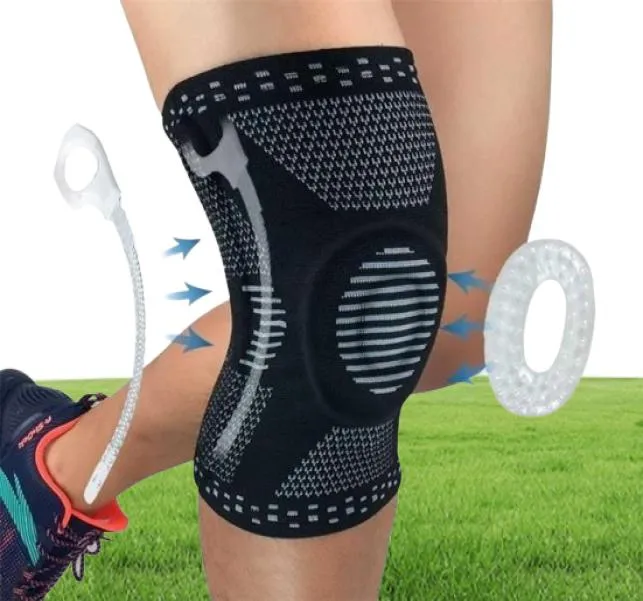 Profesyonel Menisküs Gözyaşı Artrit Spor Patella Diz Brace Sıkıştırma Sleeve Elastik Diz Sararlar Jel Yay Desteği 220207787547