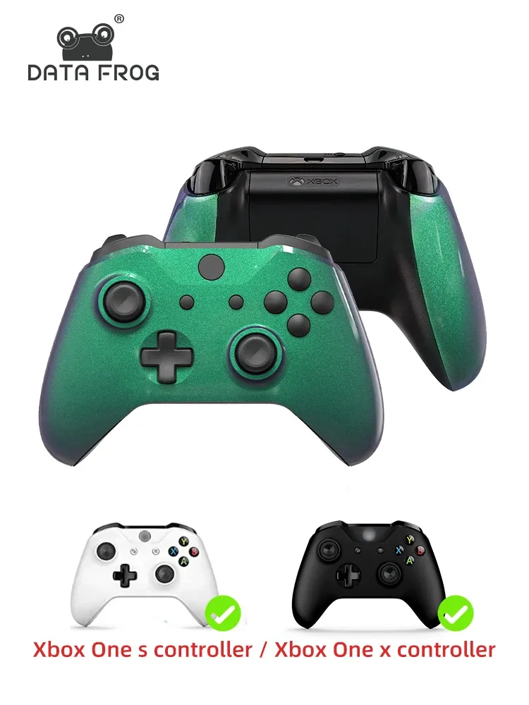 Cases Data Frog voorhuis Shell Case voor Xbox One S Controller Replacement Kit Chameleon Face Plate Cover voor Xbox One X Case Skin