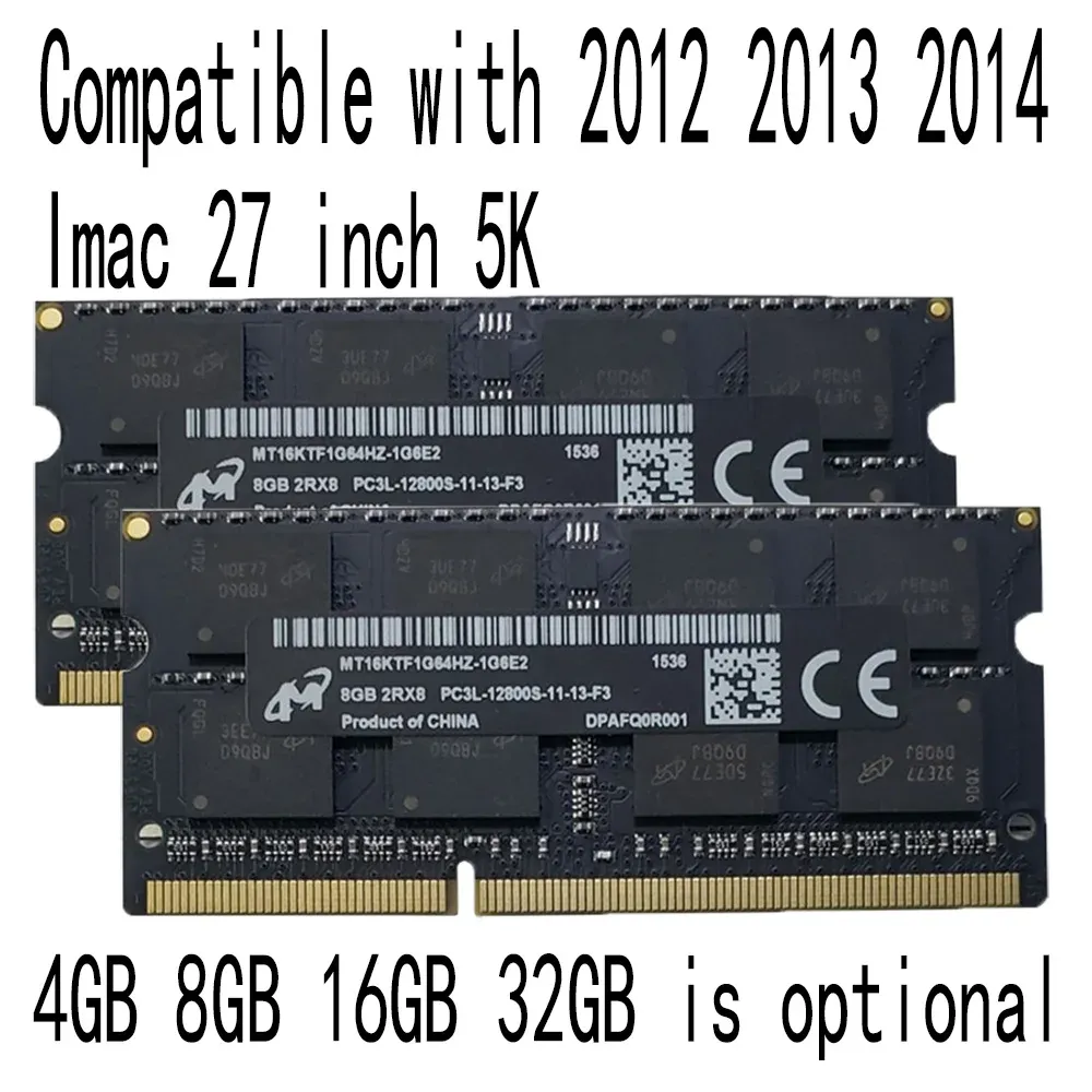 RAMS 2012 2013 2014 Apple Imac 5K 27 inç Bellek KAMU 4GB 8GB 16GB 32GB DDR3 1600