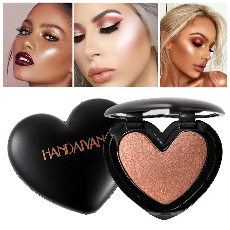 2024 Handaiyan 6 kleuren Highlighter Powder Glitter Palette Make -up Glow Face Shimmer Illuminator Make -up Hoogtepunten Pallete Cosmetica voor