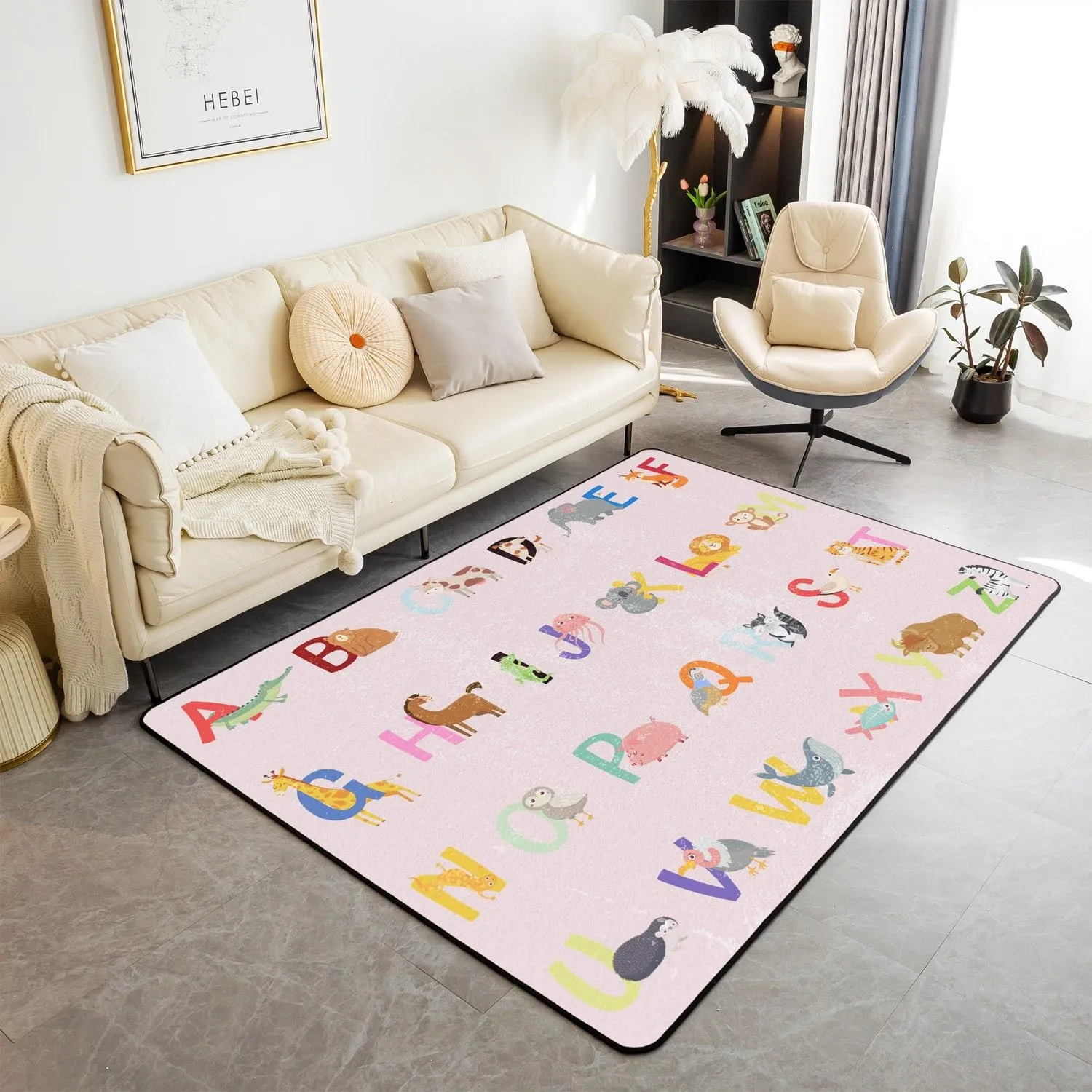 Tapis Rond Alphabet Round Rug Chicrug Kids Dinosaur Playmats