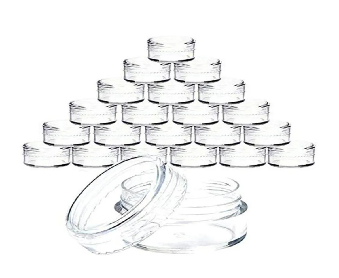 40100 pc's 3 gram doorzichtige plastic sieraden kraal make -up glitter opbergdoos kleine ronde container potten make -up organisator dozen bins7347821