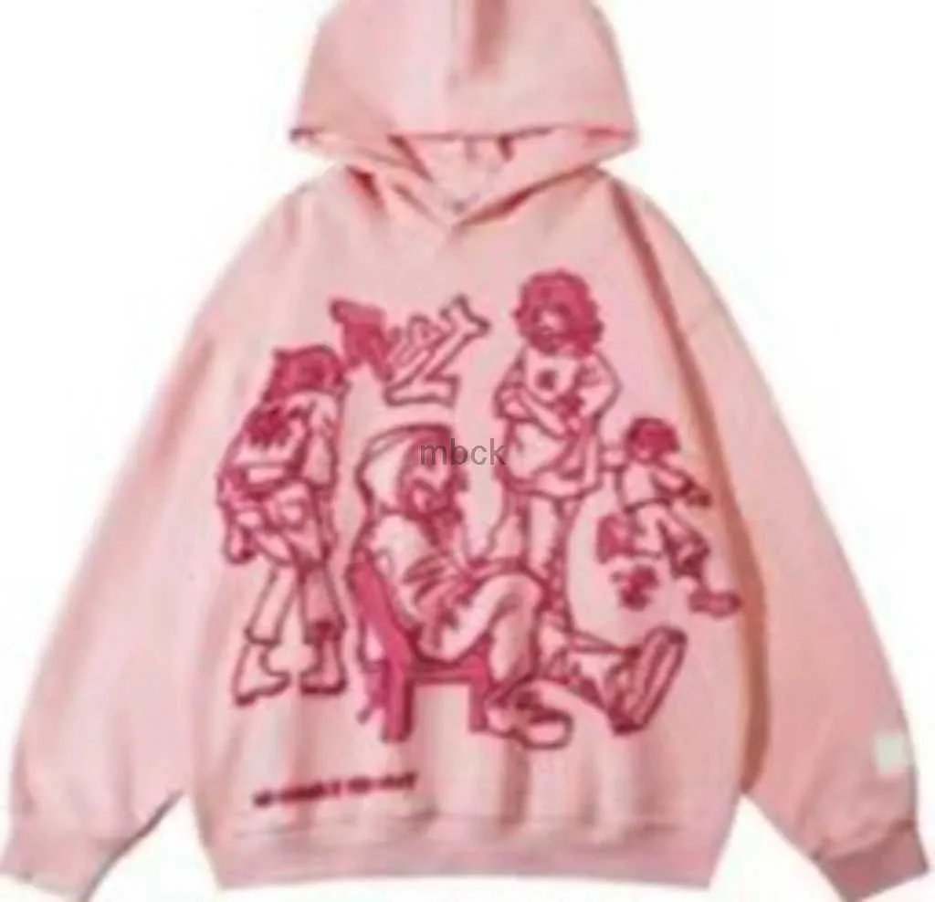 Mens Hoodies Y2K American Retro Cartoon Plush LAZY Cotton KPOP CHIC Hooded TYYZ Harajuku Graphic Oversize Casual Streetwear for 90S Women Man 240412