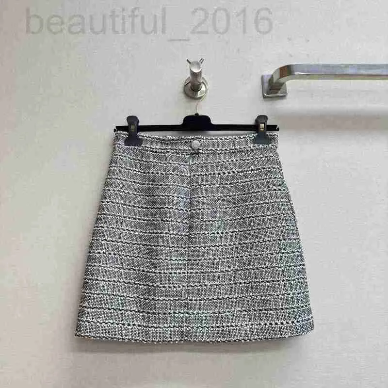 Skirts designer Shenzhen Nanyou Huo~24 Summer New Product Small Fragrant Wind High Waist A-line Slim Thick Tweed Half Skirt OO15