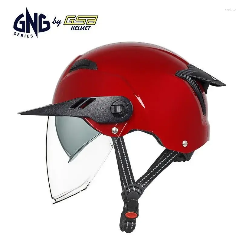 Hełmy motocyklowe GSB Electric Vehicle Helmet Podwójny obiektyw Summer Słońca z przezroczystym Casco Moto