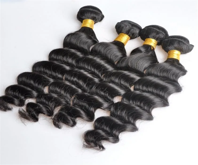 ブラジルのゆるい深い波の人間の髪のバンドル未加工のレミー・ヘアは二重横糸100GBundle2BundleLelotヘアエクステンション88885662