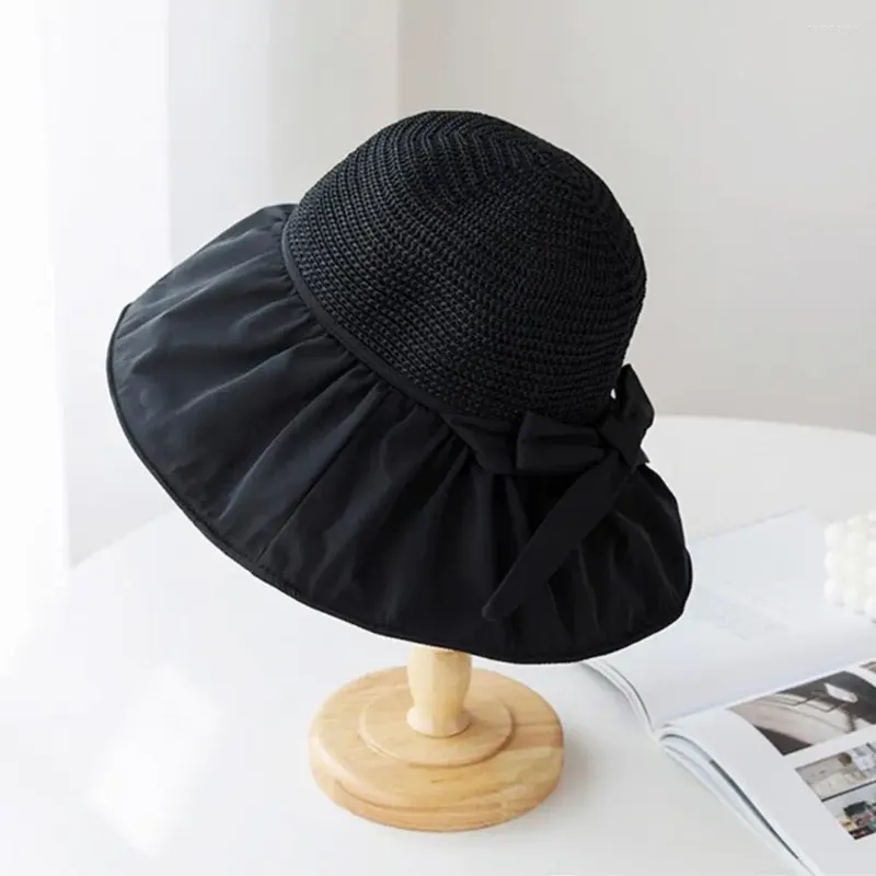Boinas do chapéu resistente a UV de UV Proteção solar elegante para ampla abordagem anti-Unhat com correção de correia fixa ao ar livre