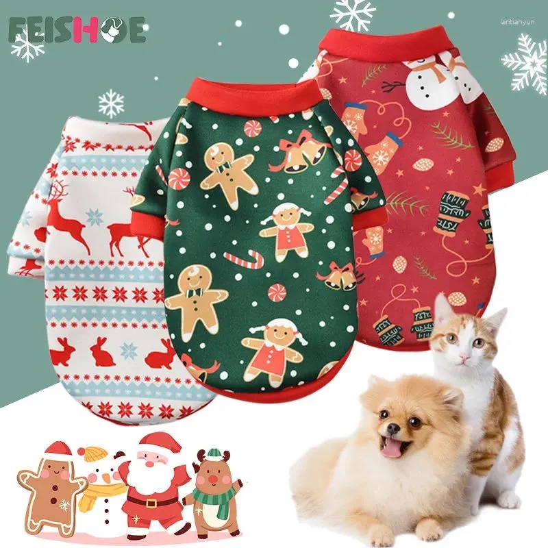 Ubrania z psa świąteczne ubrania świąteczne sweter pullover kot zima plus aksamitne stroje płaszcza ciepła kostium dla szczeniaka Ubranka dla psa