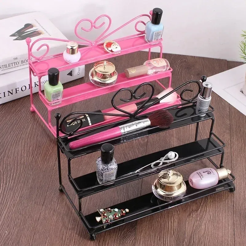 Nagellack-Organizer Mit 3 Metallablagen – Stylischer Ständer Für Nagellack, Lippenstift & Parfüm, 27 X 17 X 13 Cm