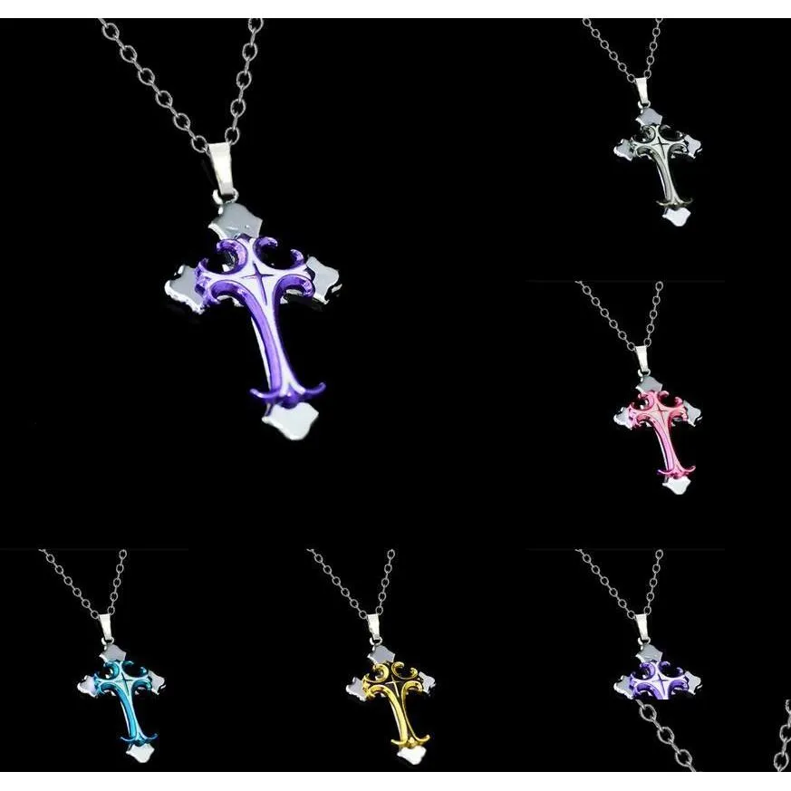 Pendant Necklaces Brand New Christian Plating Drops Cross Necklace Short Section Wfn020 With Chain Mix Order 20 Pieces Epacket Drop De Dhdvn