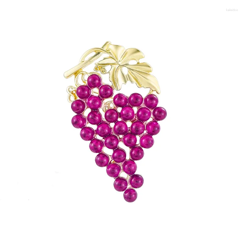 Broches weimanjingdian arrivée gold couleur plated perles perles violet grape alliage broche broche