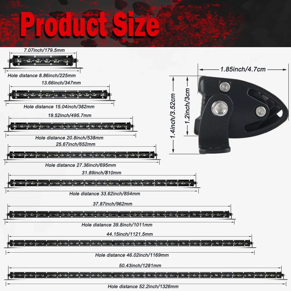 32 630W Tri Row LED LIGHT BAR Spot Flood Combo Offroad Bumper Truck SUV 30'' US - Foto 4