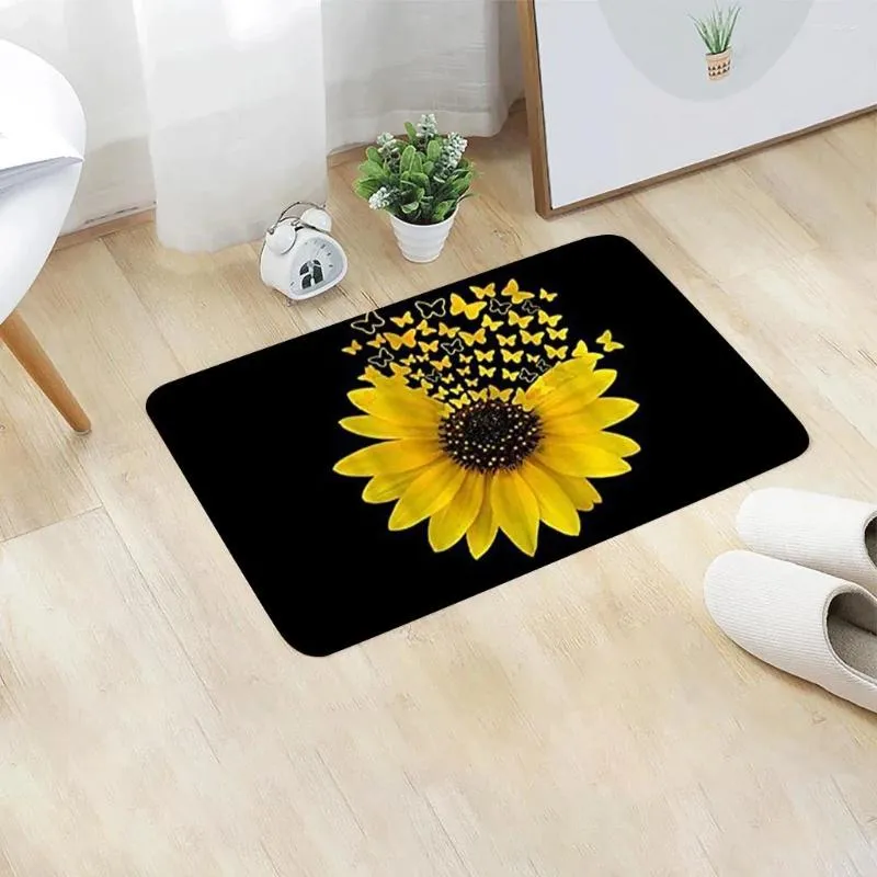 Tapijten Zonnebloem vloer Schouder Slaapkamer Mat Tapijt Huis Zachte deurmat Non-Slip Decor Throw voor