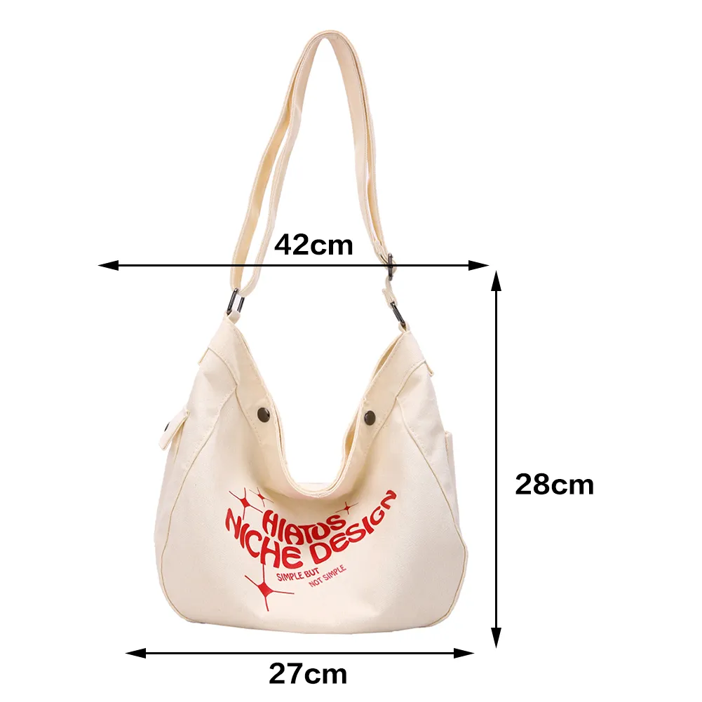 Womens Canvas Shoulder Bag Letter Print Casual Messenger Bags Handbag Large Capacity Tote Bag Female Crossbody Bag Shopping Bag From 9 2 DHgate