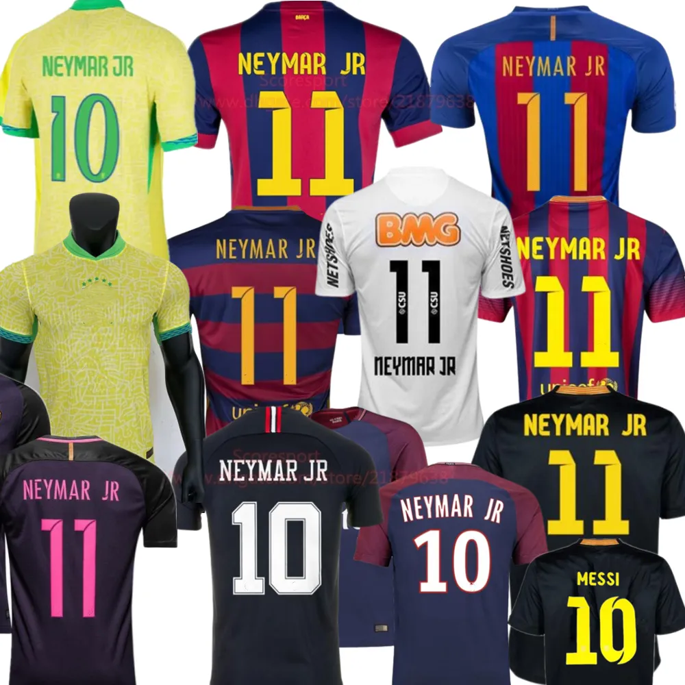 Neymar Retro Soccer Jerseys 13 14 15 Finals Vintage Football Shirt Paris Classic Maillot de Foot 17 18 19 Top Thai Quality Football Shirts Kit 2023 24 25