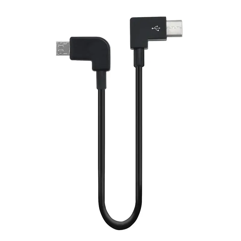 20 cm USB -Kabel für Typ C Short 2,4A schnelles Ladekabel Ellbogen 90 Grad USB C Micro USB -Datenkabel für alle Smartphones