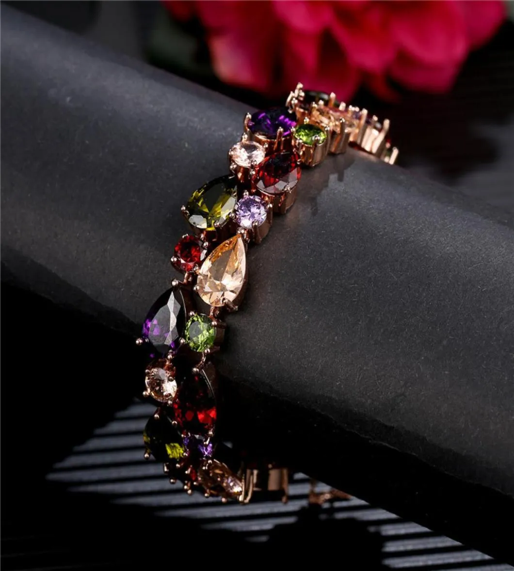 Mona Lisa color zircon bracelet colorful rose gold bracelet women039s bracelet fashion jewelry luxury designer jewelry90866024585081