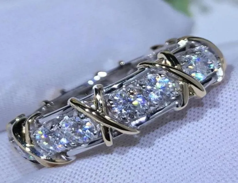 Cluster Rings Charm 10K Gold 4mm Lab Diamond Ring 925 Стерлинговые серебряные ювелирные украшения обручальное обручальное кольцо для женских мужских вечеринок.