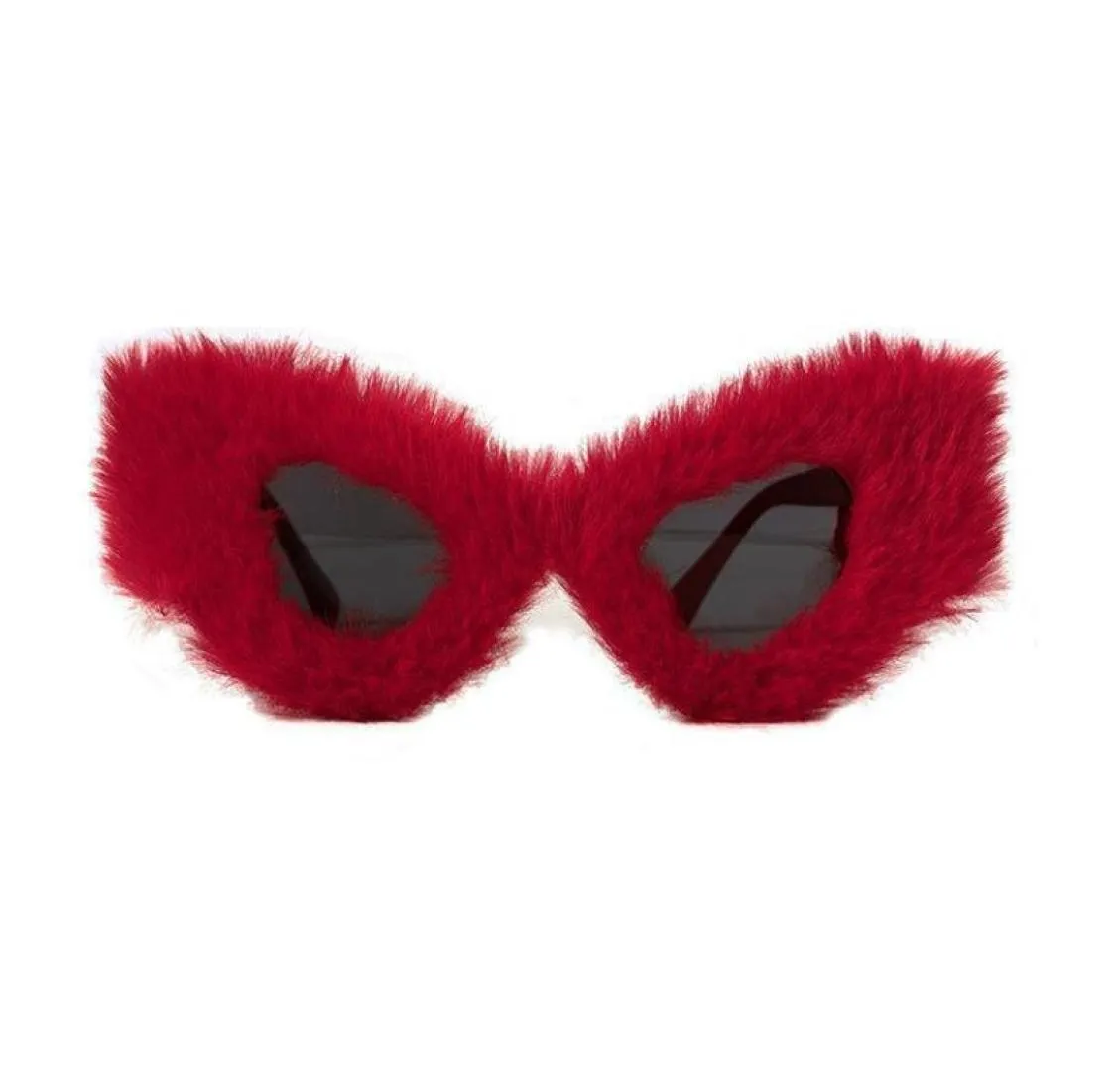 Lunettes de soleil verres de fête rouge en peluche rouge tricot Sun Christmassunglasses5215675