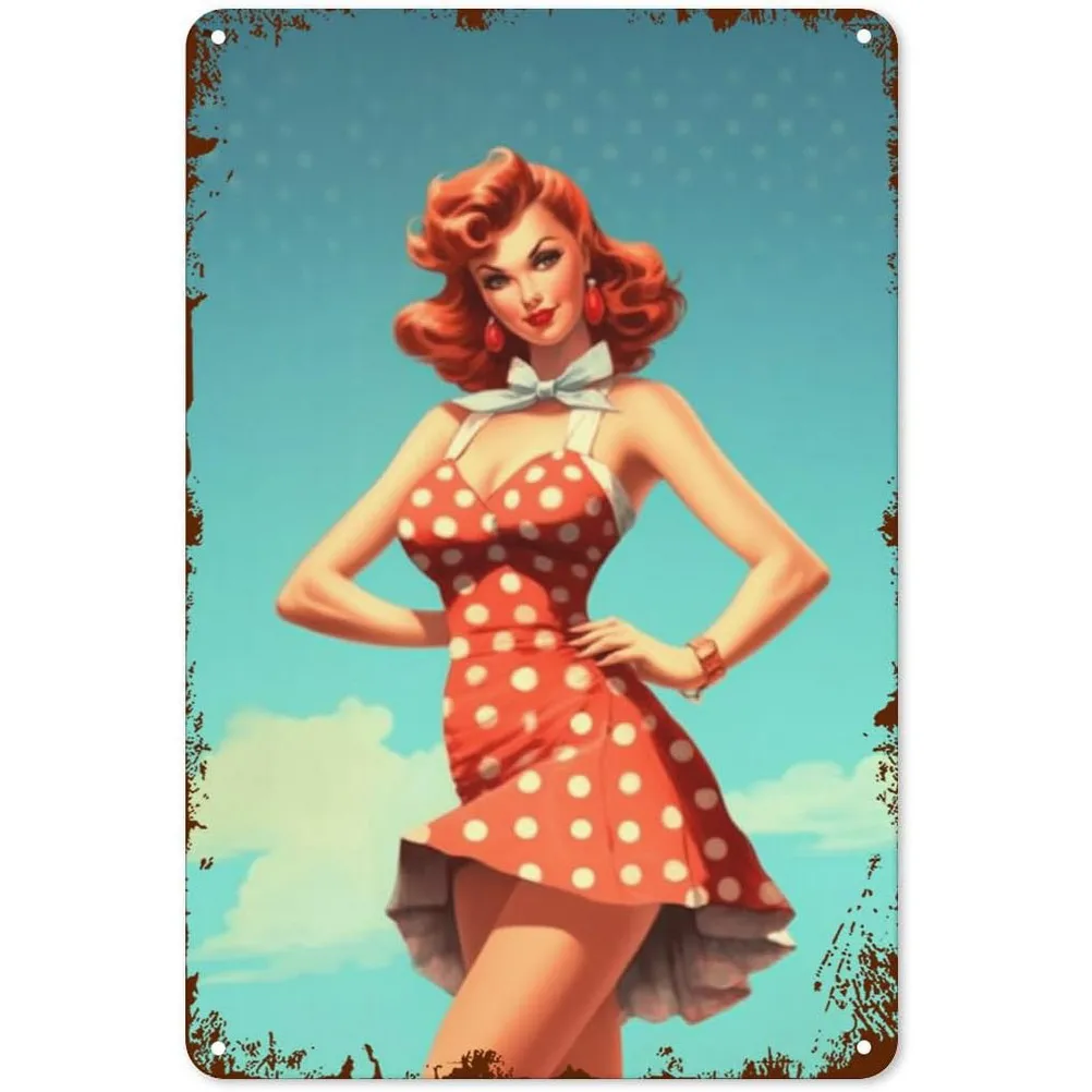 WADORN Vintage Comic Lady Tin Sign – 15"x11" Retro "Take Off Shoes" Humor Metal Wall Art For Garage, Cafe, Man Cave, Home Decor - View #10