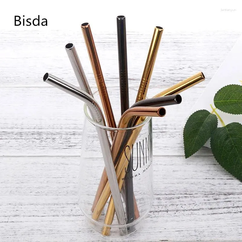 Conseguir canudos 4pcs/lote aço inoxidável reutilizável palha de metal bent drink yerba mate bar acessórios