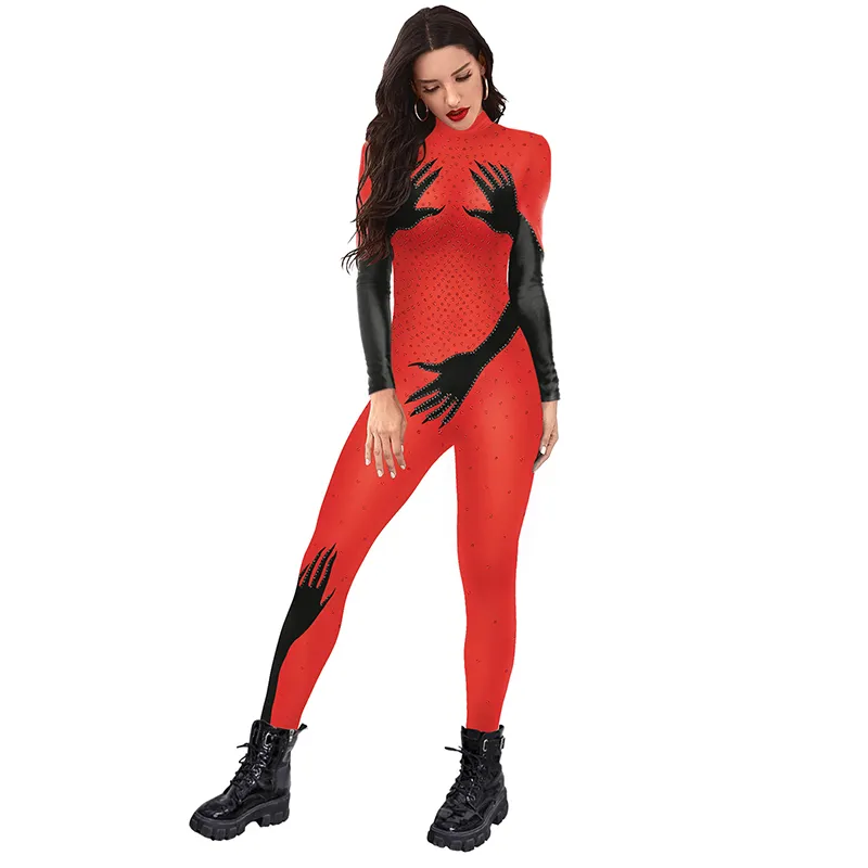 セクシーなゴーストコスチュームゼンタイボディスーツ