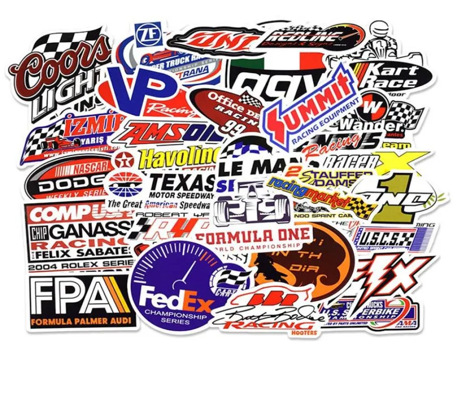 50st DIY Sticker Lot Random Car Kart Race Affischer Graffiti Skateboard Snowboard Laptop Bagage Motorcykelcykel Hem Dekalgåvor F13532222