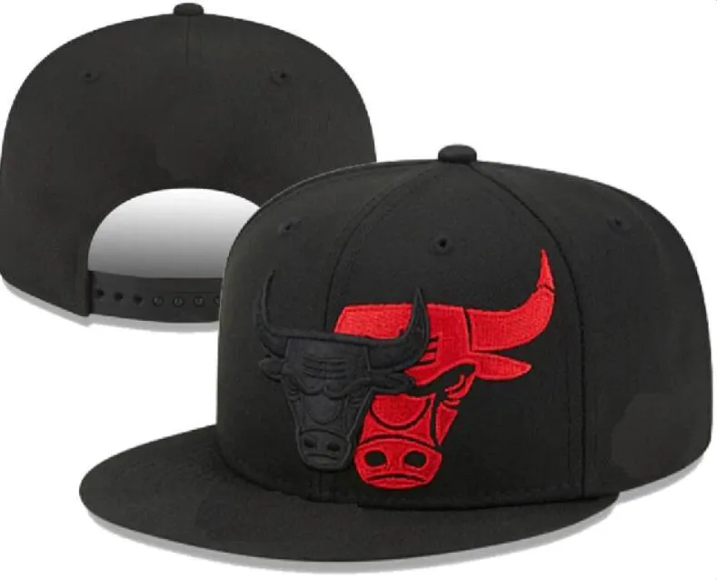 Amerikan Basketbol Chicago "Bulls" Snapback Hats Teams Lüks Tasarımcı Finalleri Şampiyonlar Soyunma Odası Casquette Sports Hat Strapack Snap Sırt Ayarlanabilir Kap A11