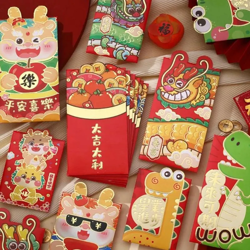 Gift Wrap Luck Money Sac Red Enveloppe 2024 Année Paquet Dragon Match Bags Wishes Blessing Celebration Party