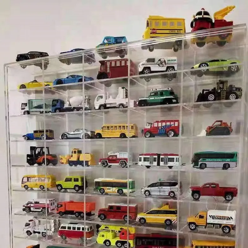1:64 Transparent Acrylic Display Cabinet Hangable Car Model Display Box ...