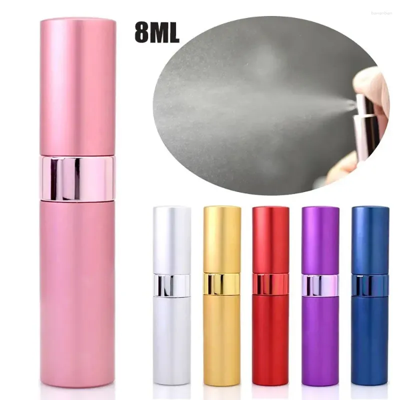 Lagringsflaskor 8 ml parfym atomizer mini makeup verktyg resestorlek spray fall roterande påfyllningsbara kvinnor skönhet