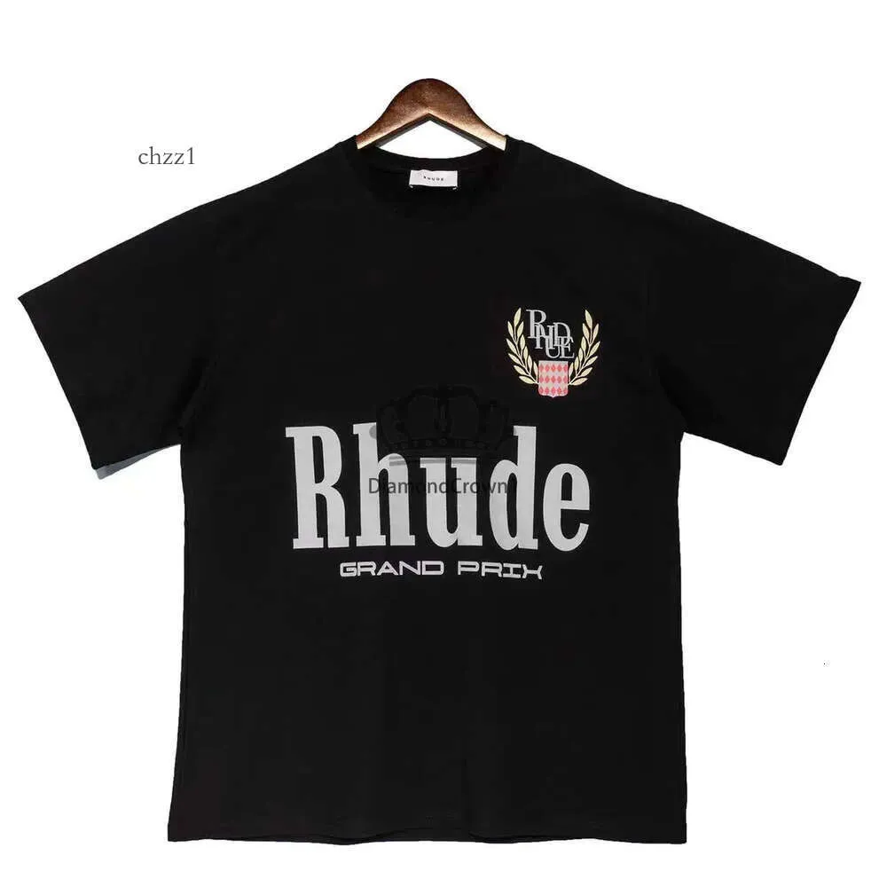 العلامة التجارية Rhude T Shirt Designer Shirt Men Shirts Print White Black S M L XL Street Cotton Fashion Mens Tshirts Tshirt 893