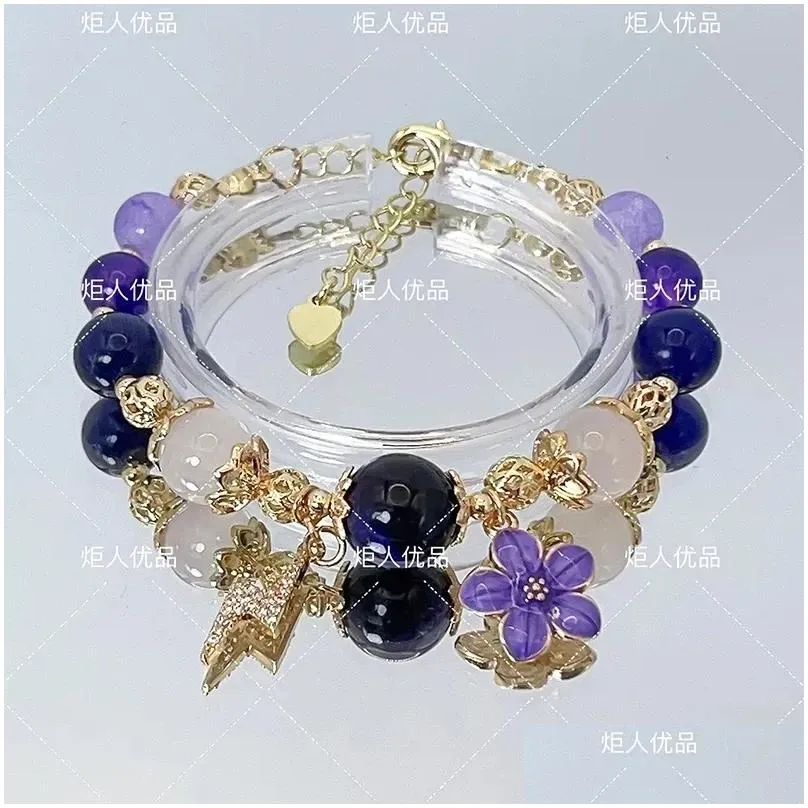 Charm Bracelets Tighnari Naa Hu Tao Women Bracelet Genshin Impact Woman Fashion Cosplay Crystal Chain Bangles Gifts Armband Drop Deli Dhmpn