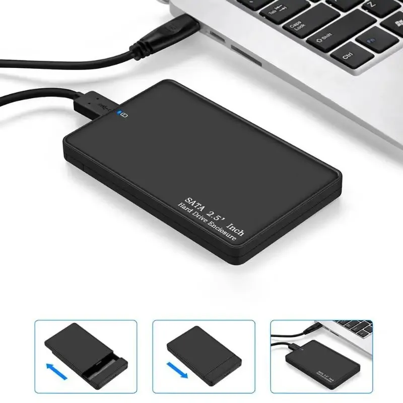 2024 Dropship 2,5 inch externe HD -case USB3.0 naar SATA HDD SSD Case 5GBPS SD schijfkoffer HDD Drive -behuizing voor Notebook Desktop PC 1. voor