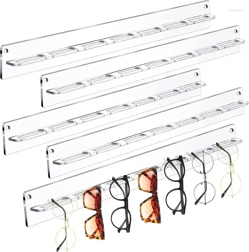 Hooks Storage Eyewear Display Hanger Rack Jewelry Shelf Acrylic Eyeglasses Holder Wall Mounted Sunglasses Organizer