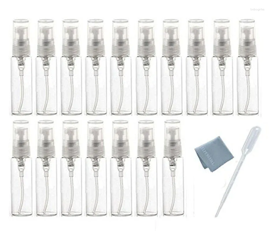 Bouteilles de rangement 20pcs10 ml fine brume à brume à l'atomiseur en verre floute rechargeable parfum