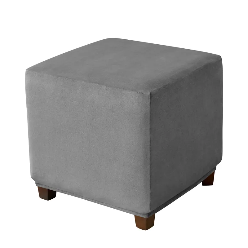 Housse Ottoman BXFUL Extensible Protecteur Repose-Pieds Rectangulaire - Petit Vert Gris
