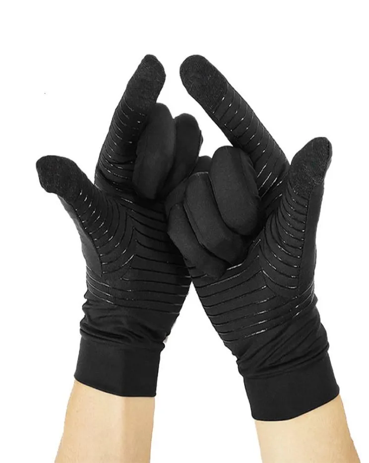 Fem fingrar handskar män kopparfiber spandex pekskärm som kör sport vinter varma termiska män fotboll ggoves silke 2211195199310