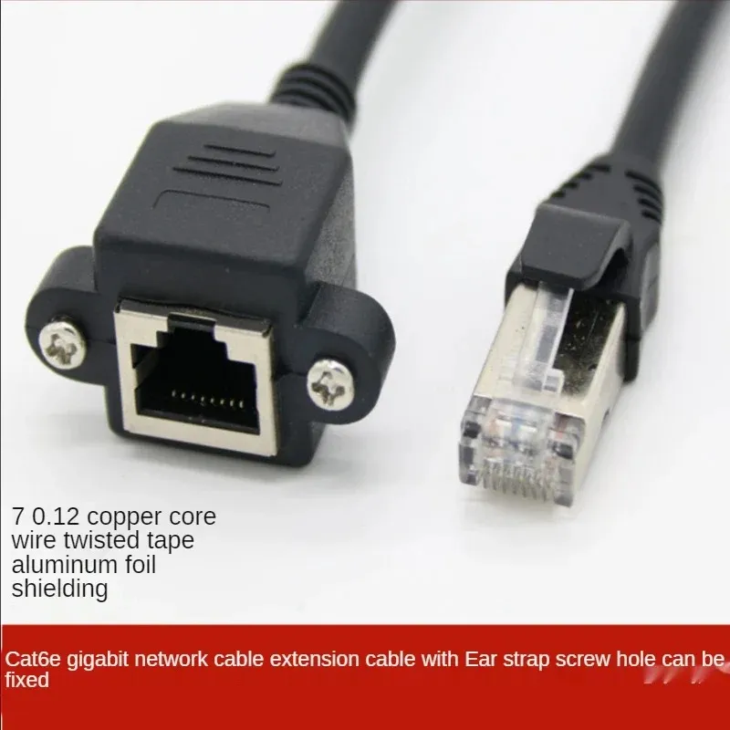 KABEL CZARNY CZARNY ROROWA Drutu miedziany RJ45 do żeńskiej linii z MOONT Ethernet LAN Network Converter 0,3 m 0,6 m 1M