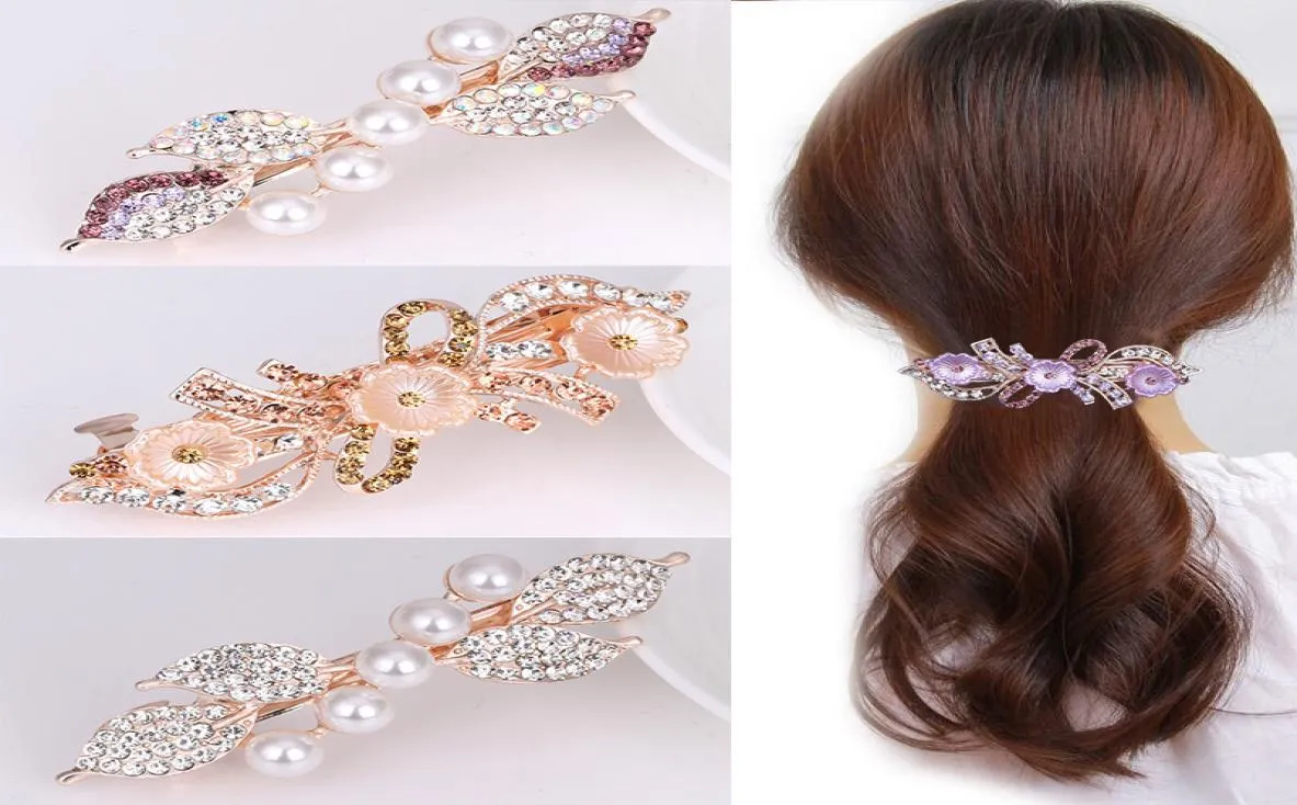 Clips de cheveux en raming en cristal de haute qualité pour femmes filles fleur barrettes serre les épingles à cheveux outils de coiffure 7237168