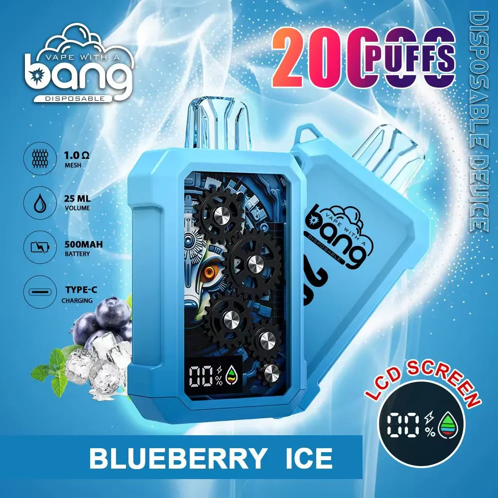 Оригинальный Bang 20000puff E Сигаретный набор Puffs20K одноразовый Vape Pen Pod Pod 500mah ЖК-дисплея.