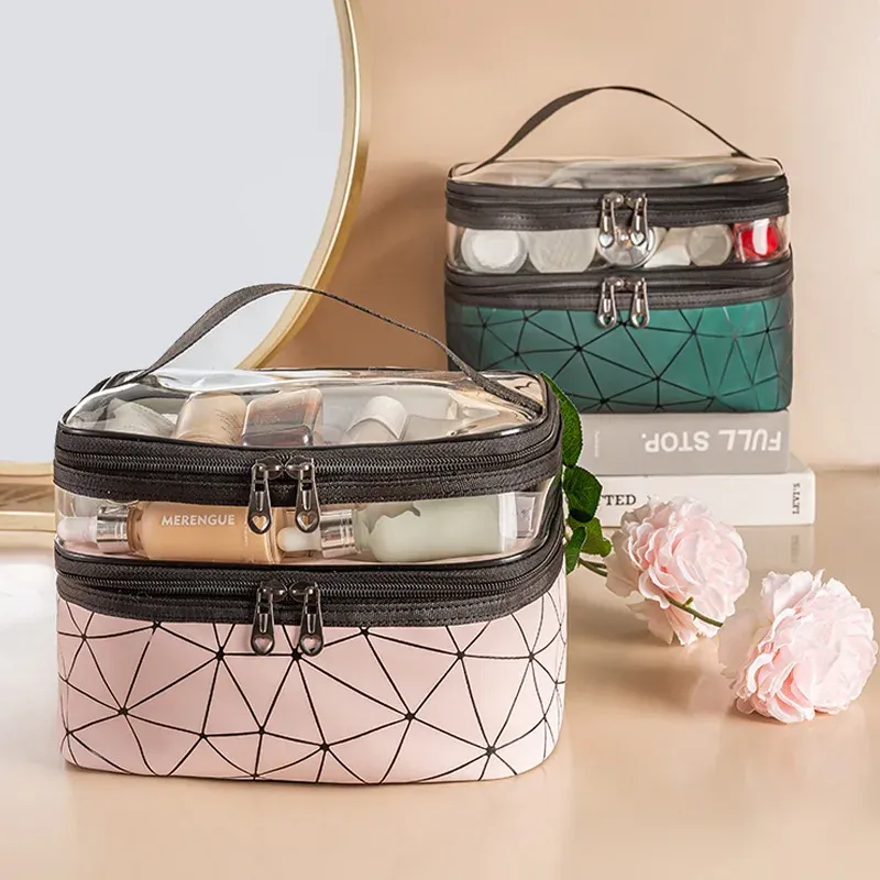 2024 Multifunktionsreisen klare Make -up -Beutel Fashion Diamond Kosmetikbeutel Toilettenartikel Organizer wasserdichte Frauen Aufbewahrung Make -up -Koffer für