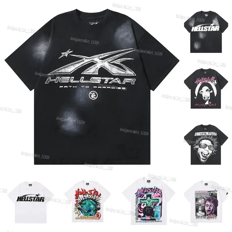 Camisa Hellstar Men Fashion Shirt Women Tirm camiseta punk designer camise