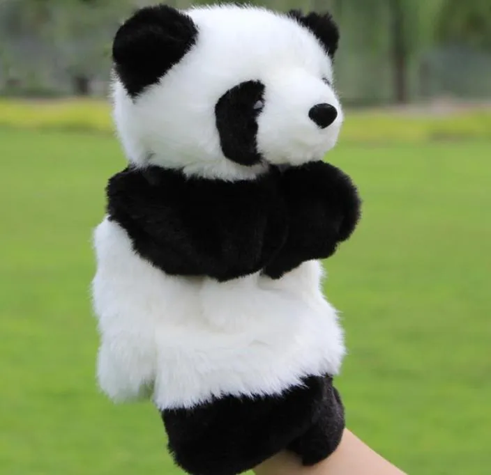 Hayvan El Kuklaları Panda Dolgulu Bebek Peluş Mutlu Aile Eğlence Parmak Çocuklar Öğrenen Eğitim Toy4297998