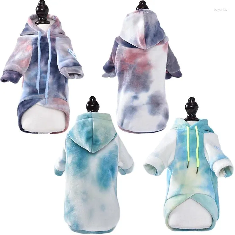 Hundkläder 2024 Autumn Winter Small Fleece Warm Hoodies Designer Hooded Drawstring Print Puppy Teddy Cat Pet Sweatshirts kläder