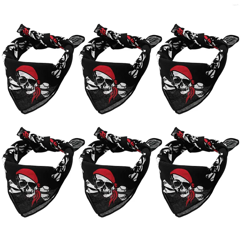 Bandanas 6 Pcs Pirate Bandana Head Scarf Hijab Headband Skull Handkerchief Man