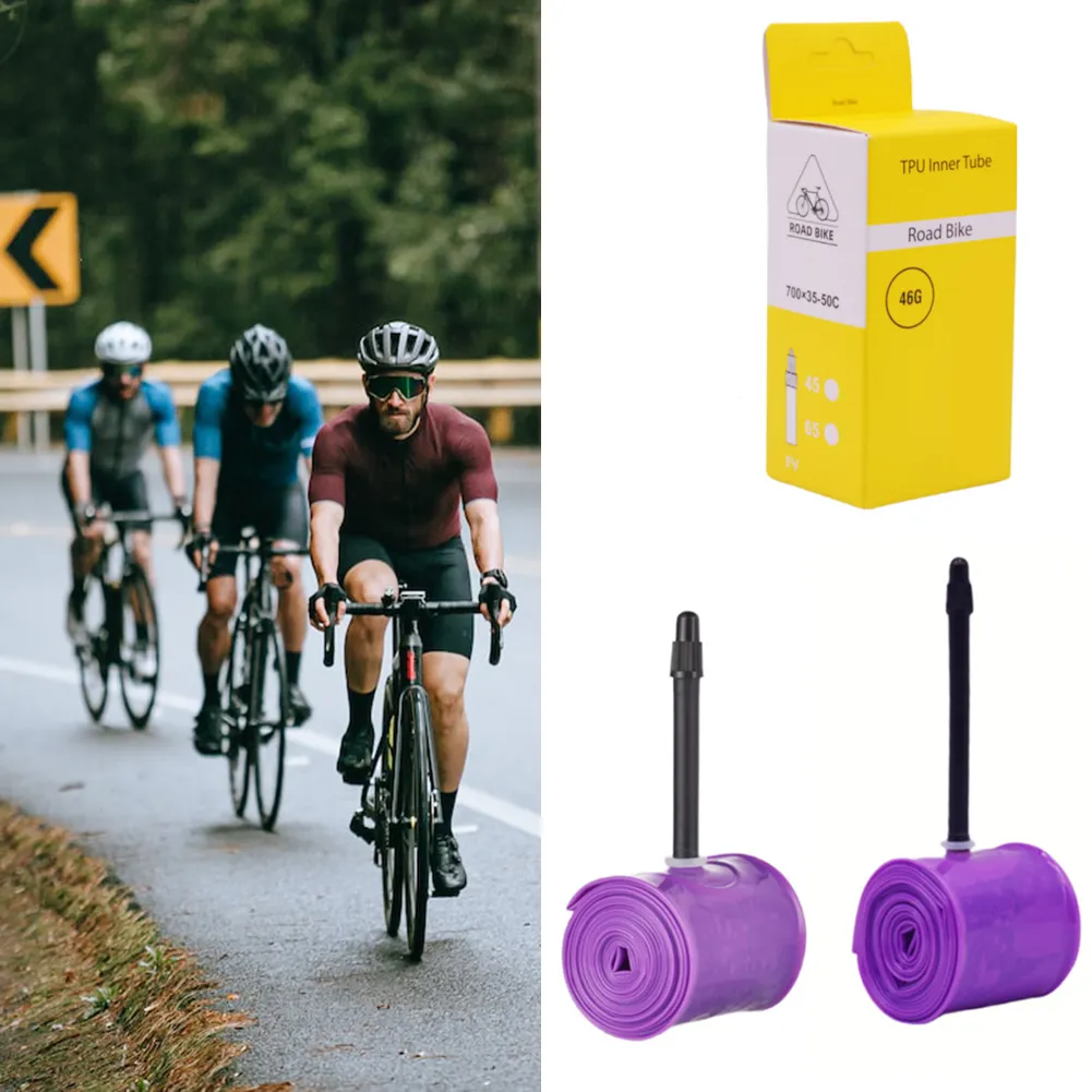 Chambre à Air TPU Ultra Légère 32g/48g Pour Vélo Route 700C - Compatible 23C à 50C, Valve FV 65/45/85 Mm